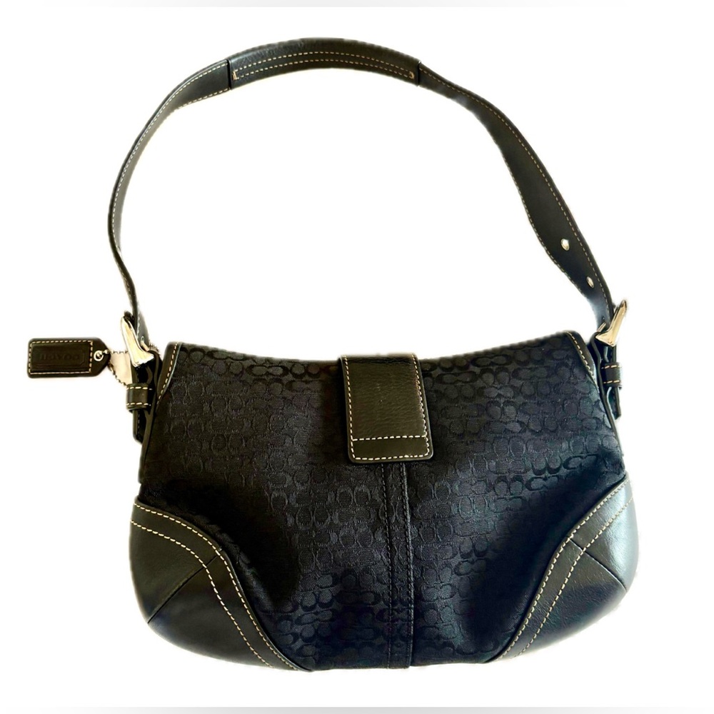 Y2K Coach 6818 Soho Demi Small C Black Leather & Jacquard Signature Shoulder Bag - Picture 7 of 16